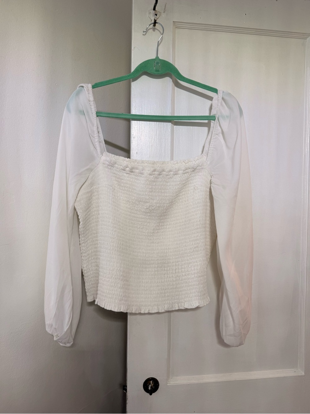 Abercrombie & Fitch White Puff Sleeve Blouse